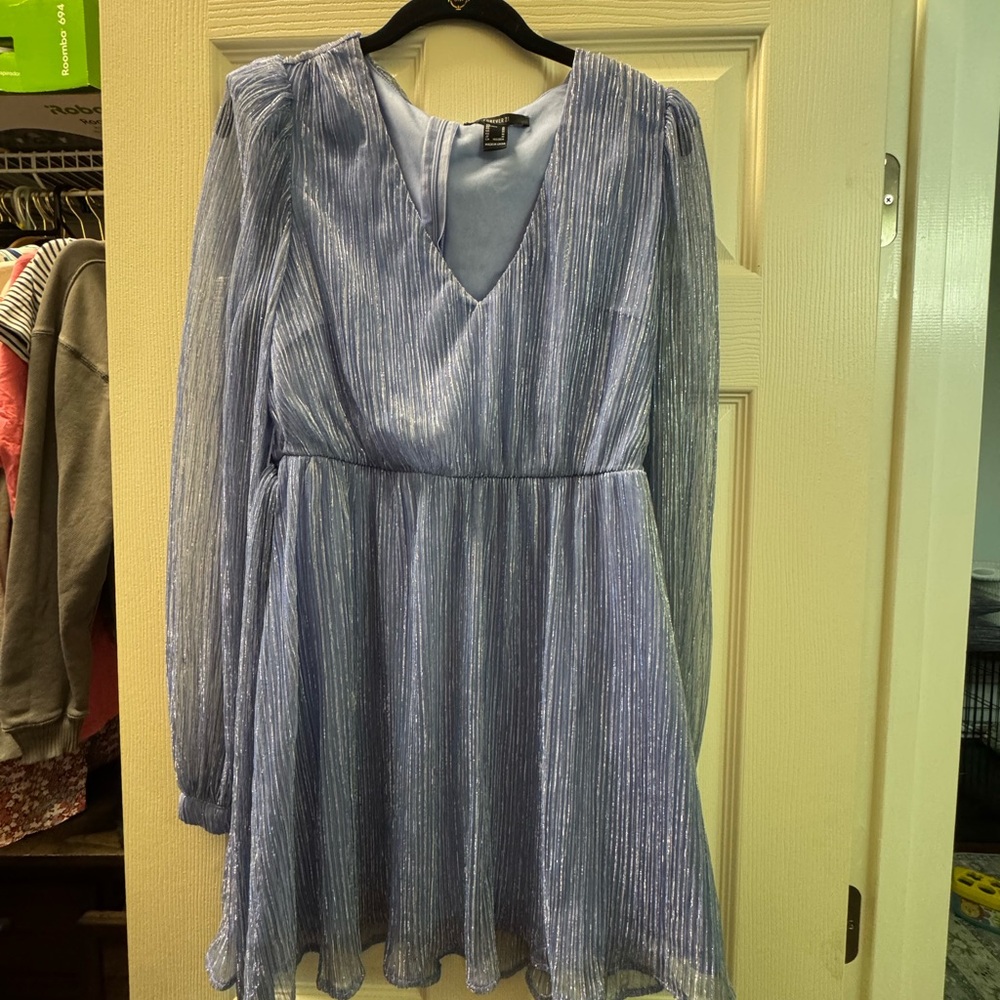 Forever 21 blue short sheer dress